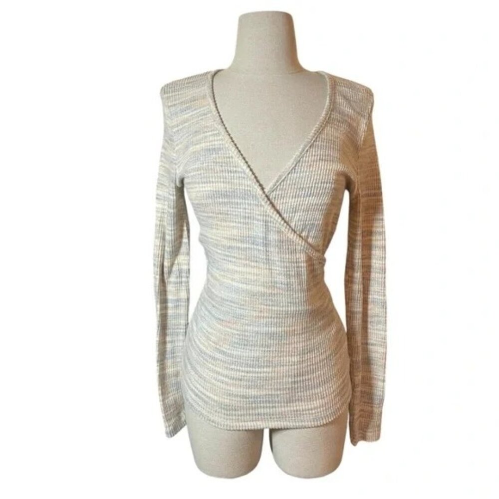 Madewell Space Dye Faux Wrap Long Sleeve Top - Picture 7 of 9